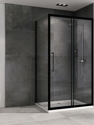 Душевой уголок ABBER Schwarzer Diamant AG30170BH-S75B (1700х750х1950) стекло 6мм прозрачное/черный