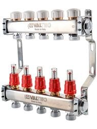 Коллекторная группа VALTEC  3 выхода, 1"х3/4" с расходомерами, нержавеющая сталь VTc.584.EMNX.0603 — миниатюра 1