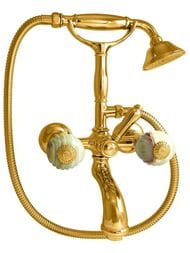 Смеситель для ванны/душа Nicolazzi Onice 2101GO09O двухзахватный, с душ. гарнитуром, цвет: золото