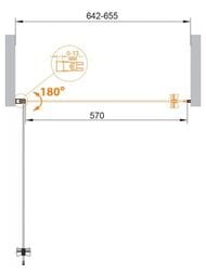 Душевая дверь CEZARES ECO (642-655х1900) O-B-1-65-C-Cr стекло прозрачное, профиль хром