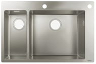 Мойка из нержавеющей стали Hansgrohe S71 43310800 (755х500) врезная, отвер.под смес., сталь