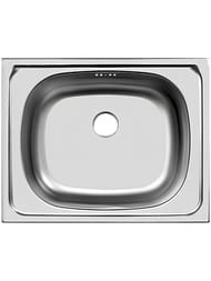Мойка врезная Ukinox Classic 500х400 матовая нерж. сталь 0,5мм, слив 1 1/2, CLM 500.400 ---5C -C — миниатюра 1