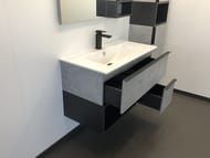Тумба COMFORTY Франкфурт 90 (910х560х465) подвесная,с раковиной, бетон светлый 00-00007342
