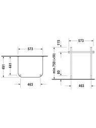 Консоль под умывальник DURAVIT HAPPY D.2 600мм, хром 0030281000