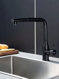 Смеситель для кухни с выдвижной лейкой , FRAP черный, F6096-6