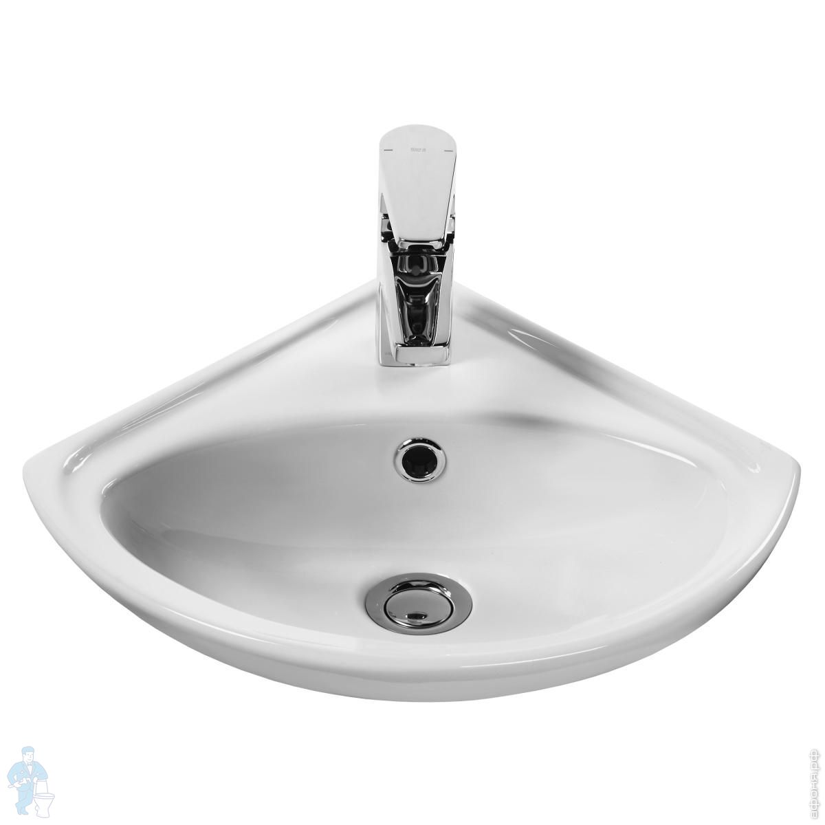 Умывальник САНТЕК Ирис-36 (310х440) подвесной, угловой, белый 1.WH11.0. ...