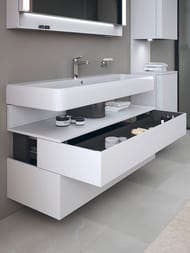 Тумба под раковину Duravit Qatego 1190х470мм подвесная, 2 ящ., подсветка, белый мат. QA4396018180010