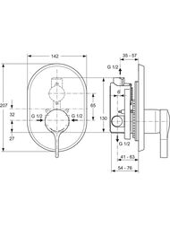 Смеситель для душа Ideal Standard MELANGE A4273AA встраиваемый, внешний комплект