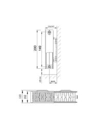Радиатор стальной AXIS 22 200x1800 Ventil, нижнее подкл. 1/2, 1797 Вт, (без кронштейнов)