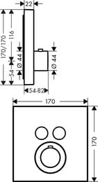 ��������� Axor ShowerSelect 36715000 ��� ���� ������������, ���������, 2 �����������, ����