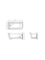 Ванна акриловая BelBagno BB712-1500-730-L (1500х730х580) угловая, левая, белый