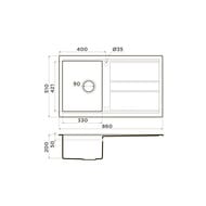����� Omoikiri KITAGAWA 86 WG (860�510�200��), ������������, �������, ���� wind green 4993250