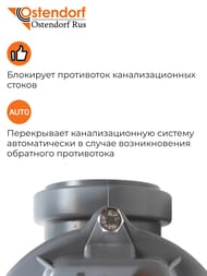 Клапан обратный Ostendorf канализационный 50 НК, серый