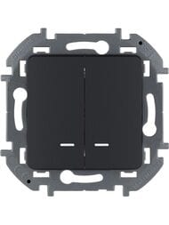 Выключатель LEGRAND INSPIRIA  2-клавишный с подсветкой 10 AX 250 В антрацит 673633