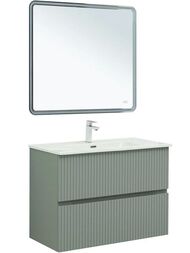 Тумба для раковины Aquanet Джейн 90 (900х455х637) подвесная, 2 ящика, цвет: мисти грин 335435
