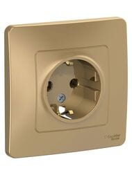 Розетка Systeme Electric BLANCA скрыт.устан. с заземл. без шторок, 16А, 250В, титан BLNRS001014