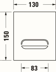 Клавиша смыва Duravit A2 130х150 для писсуаров бесконтактная, работа от сети, цинк, белая WD5007