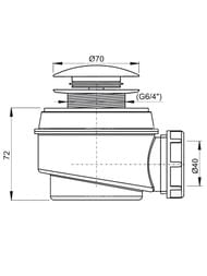 ����� ��� �������� ������� Alcaplast A465C-50 click/clack, ������ � �������� ������