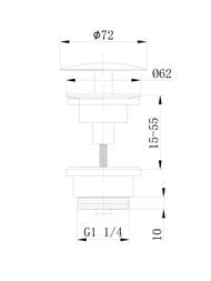 Донный клапан ABBER AF0012NG без перелива, фиксированный, никель