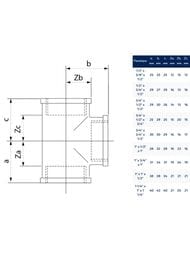 Тройник редукционный IBP 3000 3/4"х1/2"х3/4" бронза 3130006004006