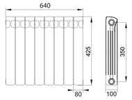 �������� ��������������� Rifar Monolit Ventil MVR 350 �� �����, 8 ������, 50��, �����, 1104 ��