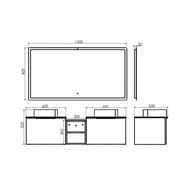 Зеркало COMFORTY Портленд-150 (1500х800х30) LED-подсветка,бесконтактный сенсор 00-00013794