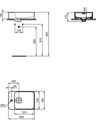 Умывальник Ideal Standard Lux STRADA II 500х350х130 T296401 мебельный