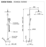 Душевая система Remer Energy EY37A8CPUFD25G, хром