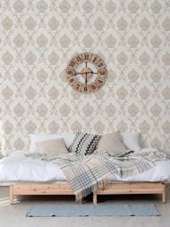 Обои виниловые на флизелине Grandeco Anastasia A53910 (1,06х10,05) дамаск, серые (рул.)