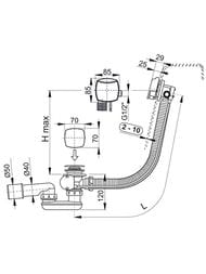 ����� ��� ����� Alcaplast A564CRM1 � �������� ���� ����� �������, ����� 57��, �������/������