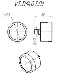 �������� Valtec, 0-10 ���, 1/8", D40��, ������ ����������� (����������),  VT.TM40.T.01