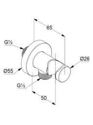 ��������� ���������� KLUDI A-QA DN15 � ���������� ��� ����, ����� ������� 6054753-00
