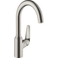 Смеситель Hansgrohe Focus M42 для кухни 220 мм поворотный излив сталь 71802800