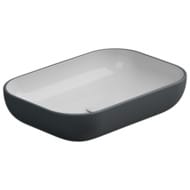 Раковина накладная GSG Easy EALAVRE60BI000/028 (600х420х130), белый/т-серый матовый