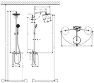 ������� ������� Hansgrohe Croma 220 Showerpipe � ������������ ����������, ��������� 400��,���� 27222
