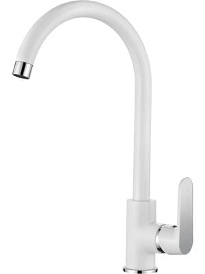 Смеситель Ledeme H77W для кухни, однозахватный, поворотный излив, белый L4077W