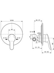 Ideal Standard DOT 2 0 Смеситель для душа A7164AA встраиваемый