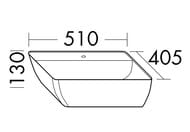 Умывальник Burgbad Sys30 510х405х130 накладной, иск. камень, с донным клапаном, белый MWAW051C0001