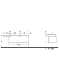����� ��� ���������� Duravit Ketho 1400�496�550 ���������, ������, 4 �����, ����� ������ KT6657R2222