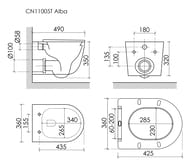 Унитаз подвесной Ceramicanova Alba торнадо 3.0 сиденье микролифт белый CN11005T
