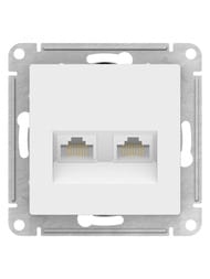 Розетка Systeme Electric ATLASDESIGN компьютерная, двойная, RJ45, кат. 5Е, механизм, лотос ATN001385