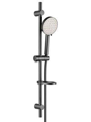 Душевой комплект Swedbe Hermes 5107B ручной душ, штанга, кронштейн, шланг, мыльница, черный матовый