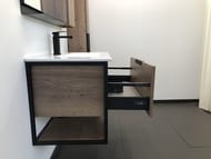 Тумба COMFORTY Бонн-90 (910х500х465) подвесная, с раковиной, дуб темный 00-00003466
