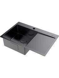 Мойка Omoikiri AKISAME 78-GM-L (780х510х200) монтаж врезной, чаша слева, цв. вороненая сталь 4973099