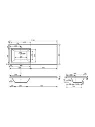Тумба с раковиной Estet Dallas Luxe 1150х482 подвесная, 1 ящик, левосторонняя, белый ФР-00002302