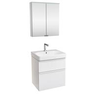 Geberit Smyle Square Тумба с раковиной 60 см, белый глянец +Зеркальный шкаф, подсветка 529.352.00.6