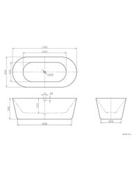 Ванна акриловая BelBagno BB306-1785 (1785x840x580) свободностоящая, овальная