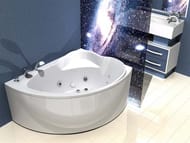 Ванна акриловая Акватек АЛЬТАИР 158х120 правая, аэромассаж, электронное управление, сторож