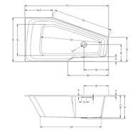 Ванна акриловая RIHO RETHING SPACE 170x90 L без гидромассажа, асимметричная, левая (уст.правый угол)