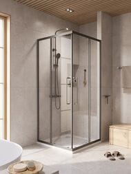 Душевой уголок CEZARES RELAX (800х800х2000) RELAX-304-A-2-80-C-GM стекло прозрачное/оружейная сталь
